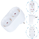 German conversion socket, one to two, 16A White