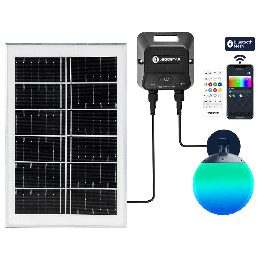 [S1030233T] Solar Wandlamp 20W Φ150mm Wit RGBCCT Bluetooth Mesh