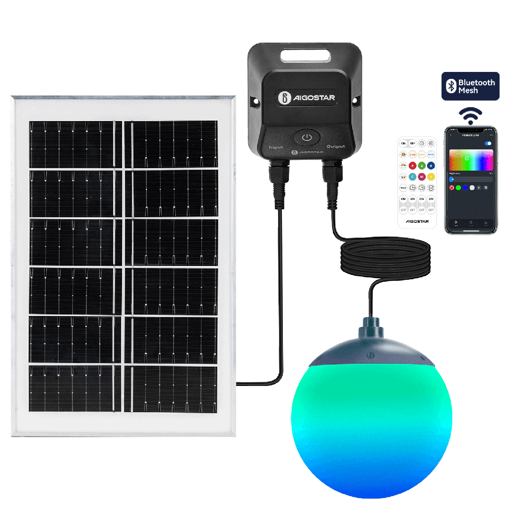 [S1030233U] Solar Hanglamp 20W Φ150mm Wit RGBCCT Bluetooth Mesh