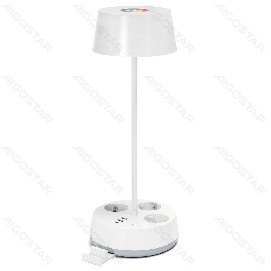[B1031143J] Lampe de table LED Prise allemande USB PC&Cuivre Blanc 4.6W