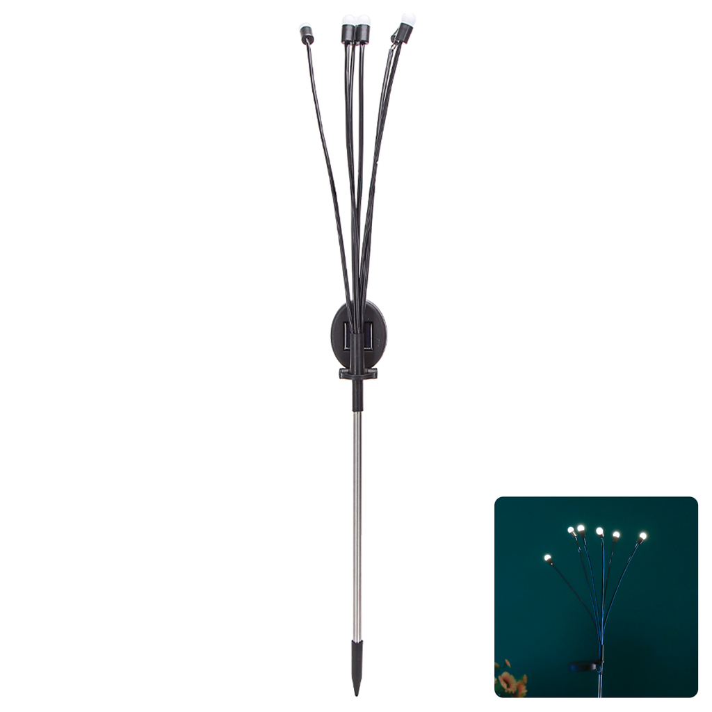 LED Solar Sfeervolle Gazonverlichting RVS Vuurvliegjes 6500K