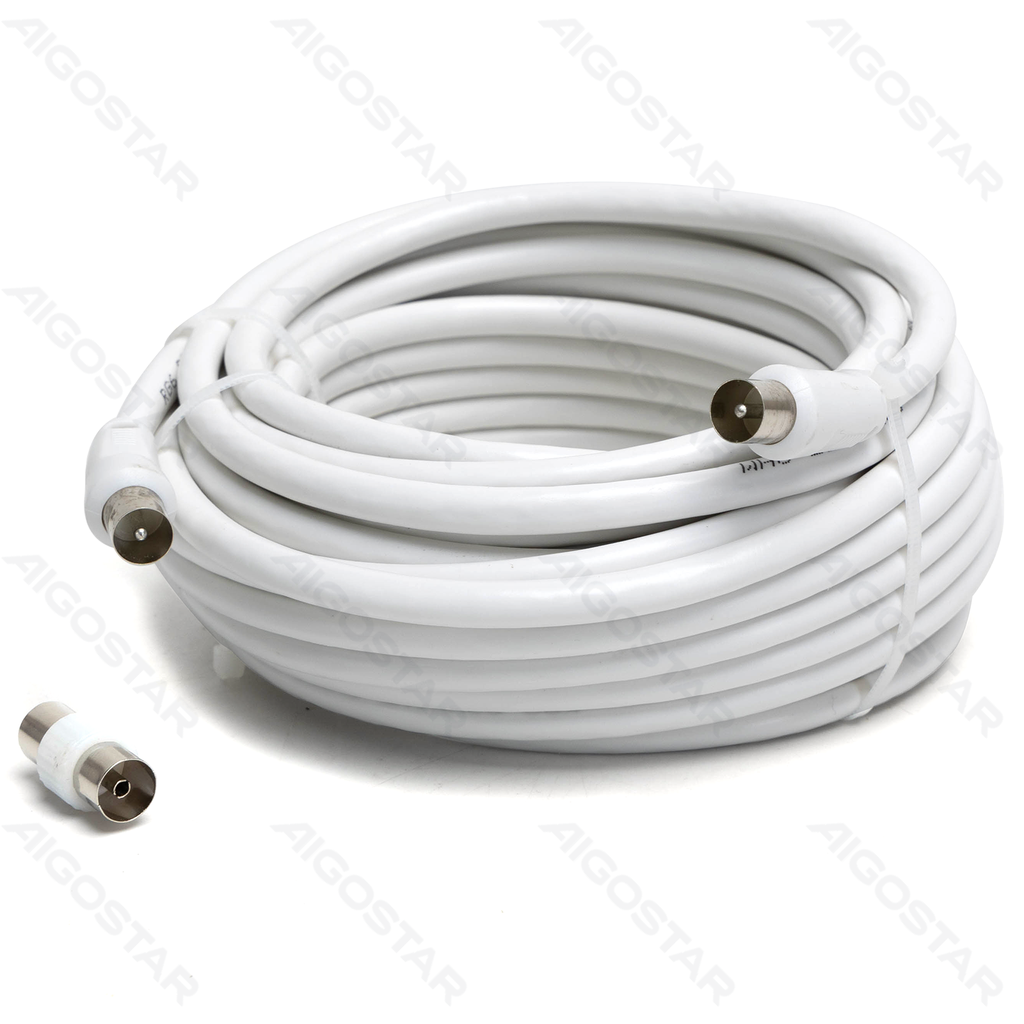 [B20104Z0U] RG6U TV cable with male-to-male connectors and accessories, 10m