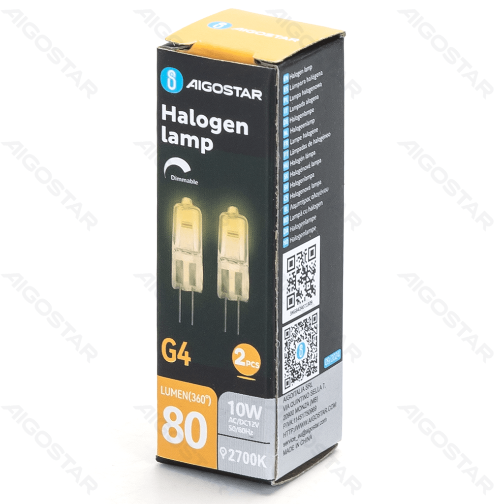 Halogeenlamp G4,12V 10W 2700K 2st