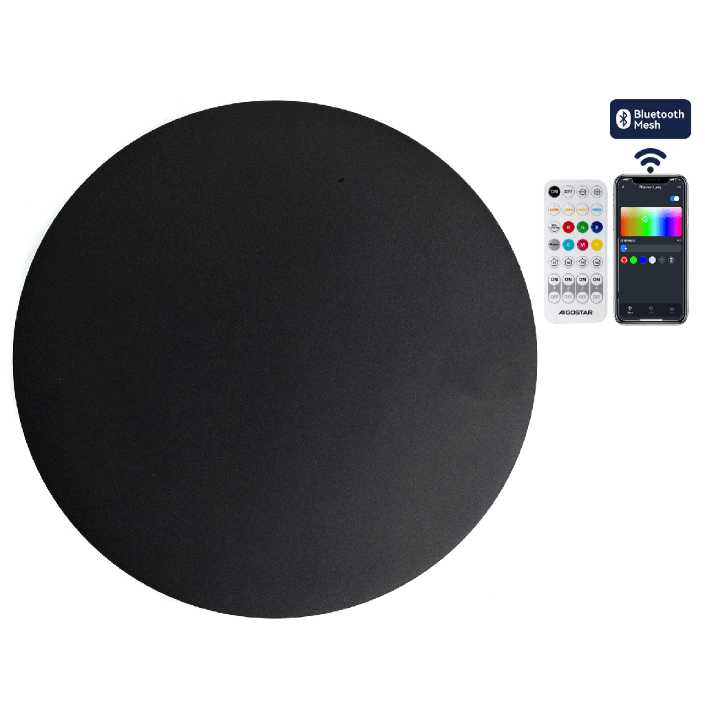 [S10303PO6] Bluetooth Mesh intelligente Wandleuchte RGB+CCT 12W Schwarz mit Fernbedienung