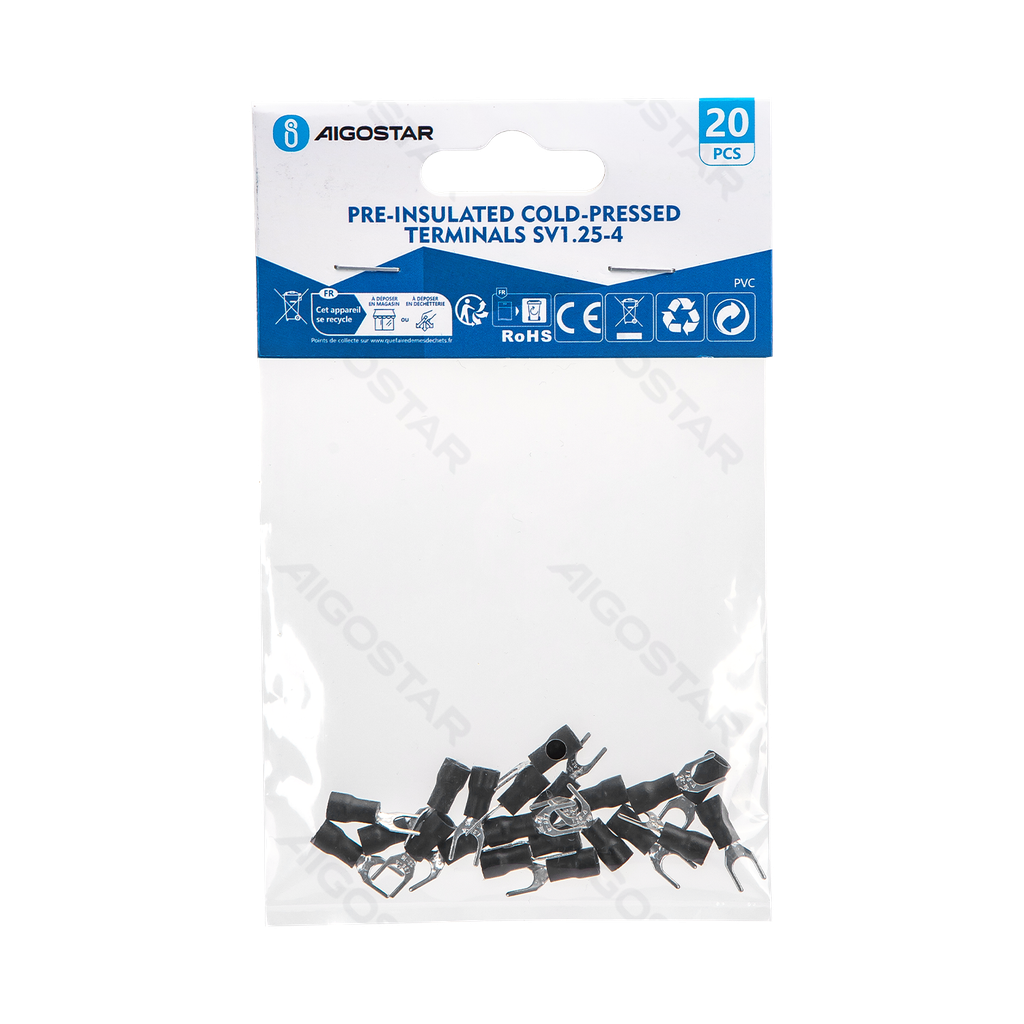 [B20104P4I] Pre-insulated cold-pressed terminals SV1.25-4 (20 pcs), black