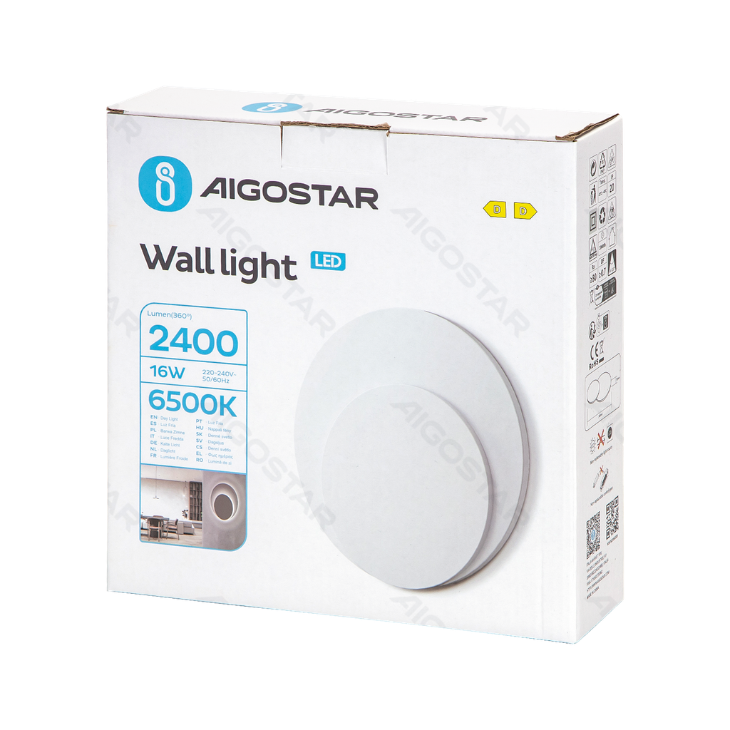 Aigostar Wandlamp van 6500K uit ijzer & acryl