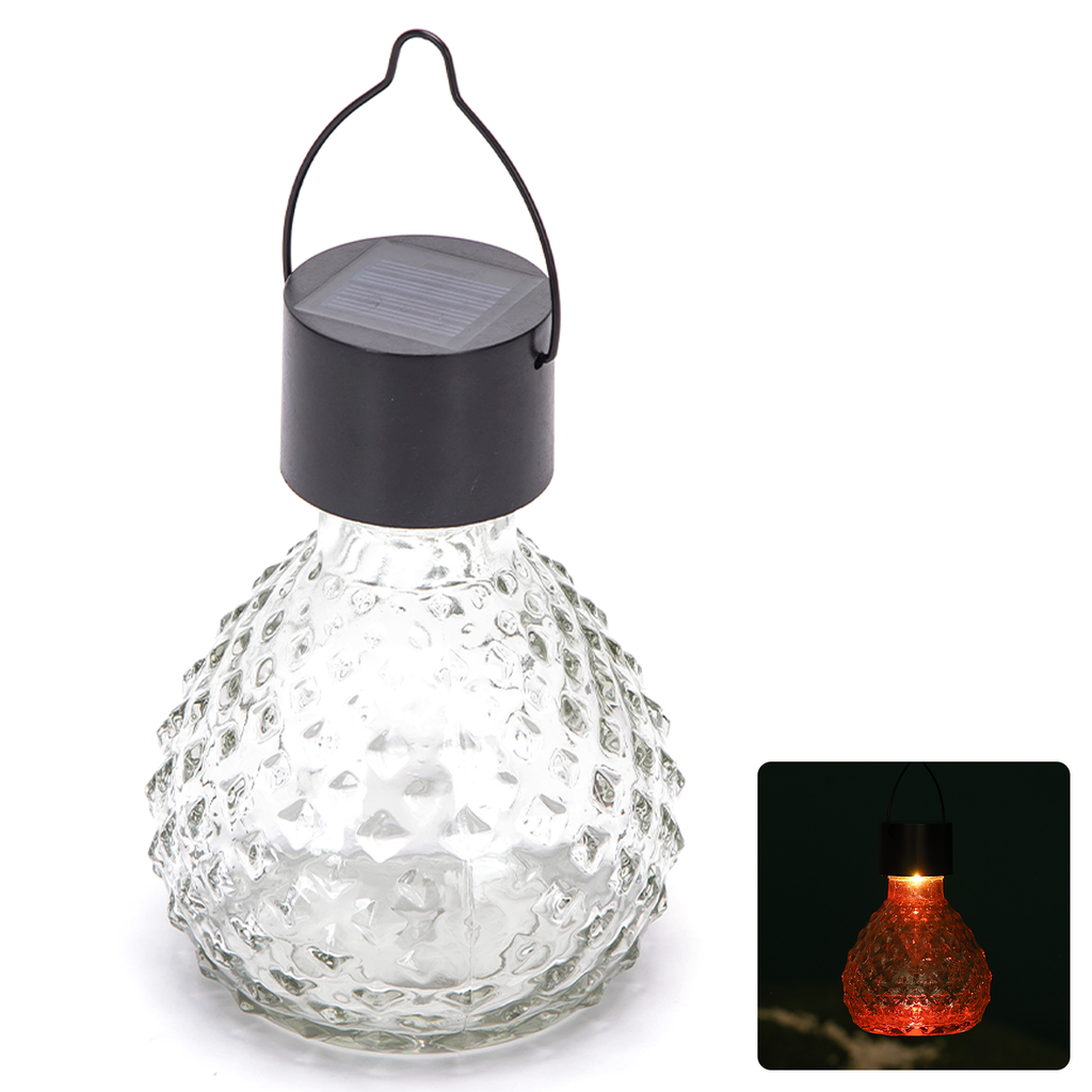 Aigostar LED Solar Sfeervolle Gazonverlichting RVS gehamerd glas RGB