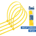 Nylon Kabelbinders (40st) W3.6*L200mm Geel