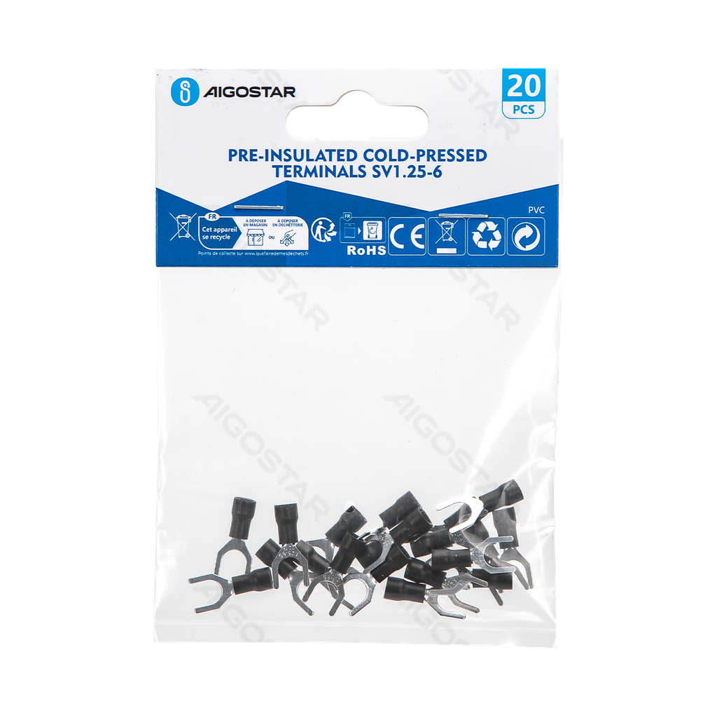 [B20104P4L] Pre-insulated cold-pressed terminals SV1.25-6 (20 pcs), black
