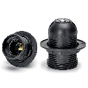 E27 Kunststoff-Lampenfassung, eingeklebte Ausführung, Vollgewinde, schwarz