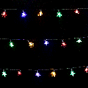 3AA battery star snowflake string lights, RGBY, 10m ,IP44, Indoor&Outdoor