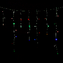 Guirlande lumineuse plate solaire rideau de glace (effet vague), RVBJ, 3 m + 5 m x 0,6 m 25 bandes