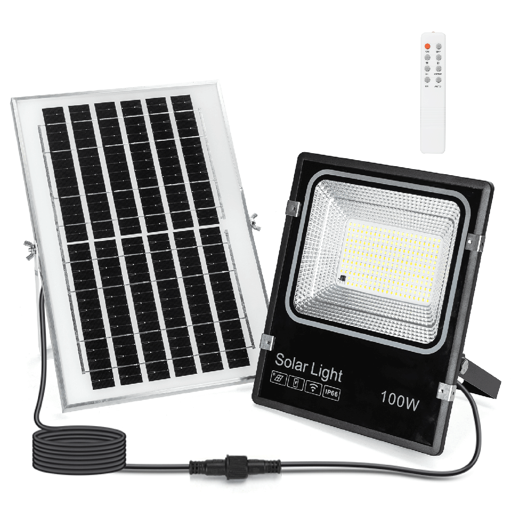 [B1020133B] Aigostar Solar flood light Separated 100W CCT 5M cable 08 series