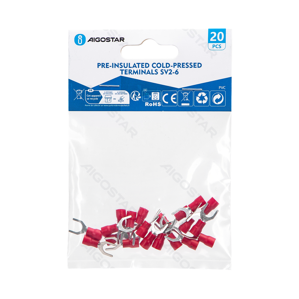 [B20104P4Q] Aigostar Voorgeïsoleerde rood