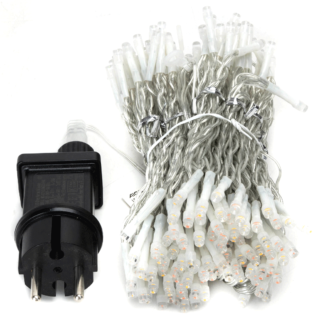 Niedervolt-Vorhang-Lichterkette flach, RGBY, 2m*2m, IP44, Innenbereich&Außenbereich,, 10 Streifen, Farb-Box