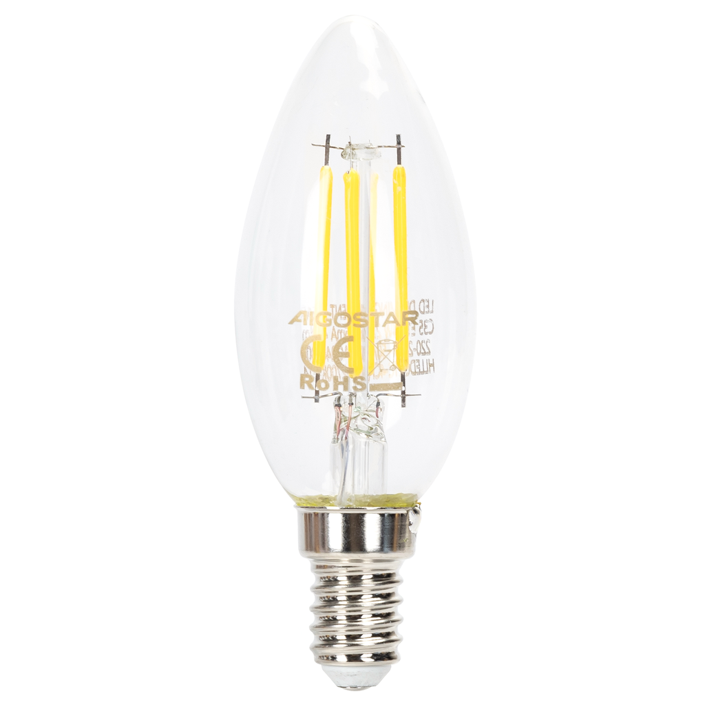 [B10106Z2F] Aigostar Dimbare LED-gloeidraad C35 E14,4W 6500K