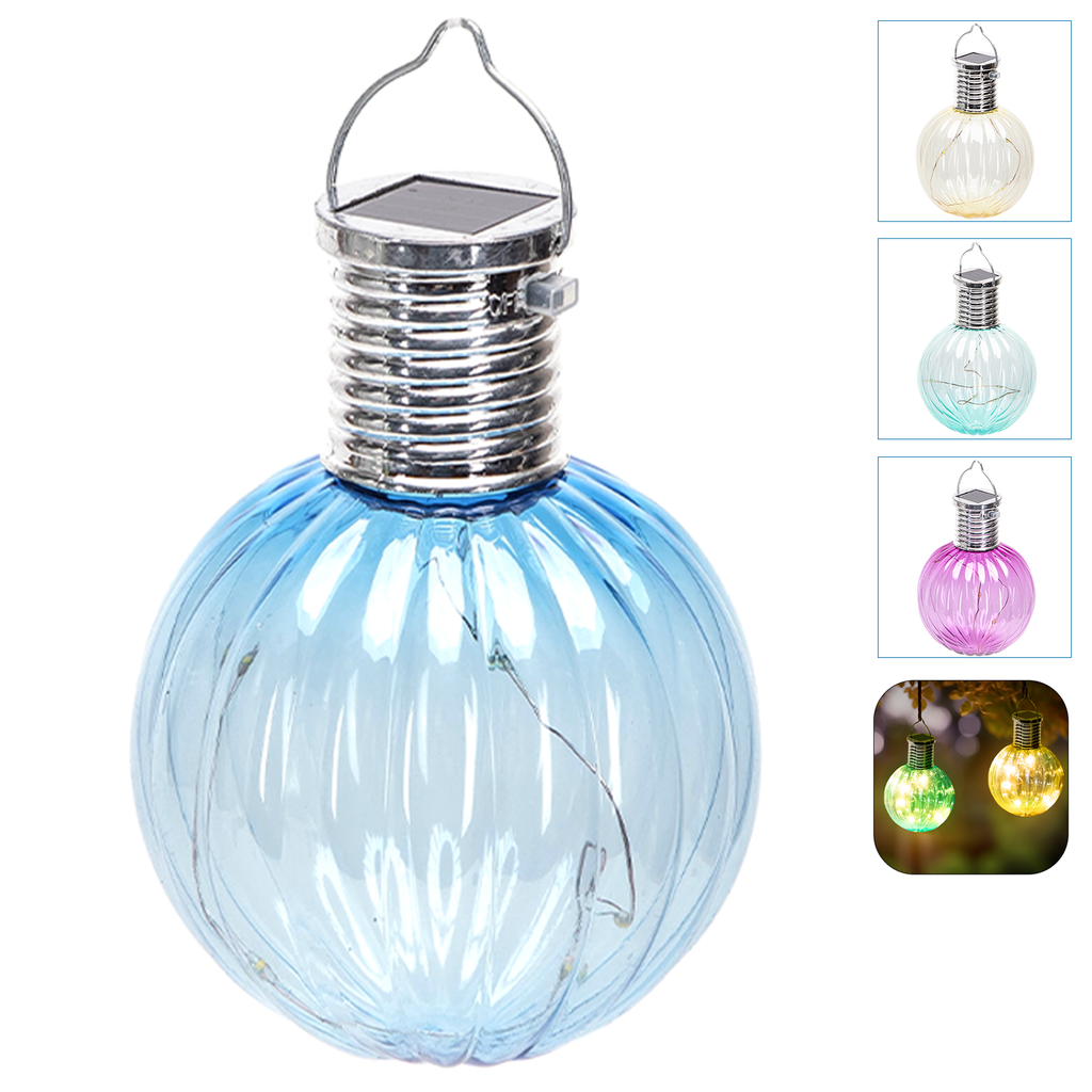 [B10201NM2] LED Solar Sfeervolle Gazonverlichting RVS Gemengde Kleuren Hanglamp