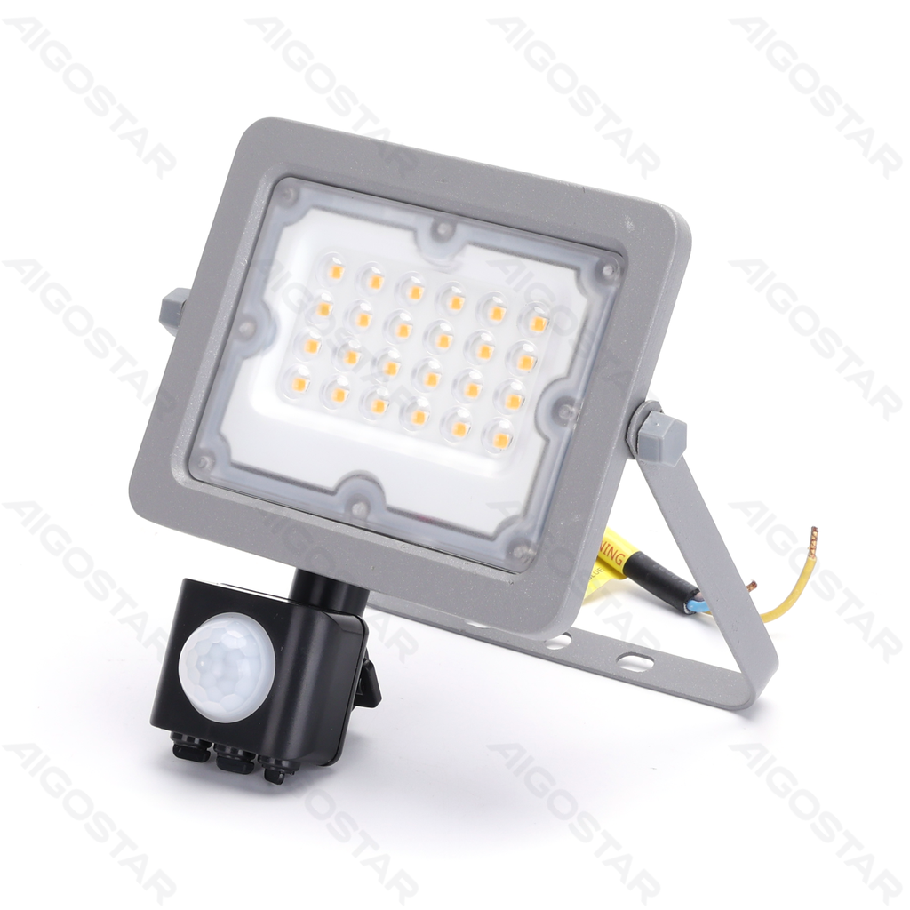 [B10202YEZ] Aigostar LED lens schijnwerper met sensor 20W 1650lm 4000K IP65