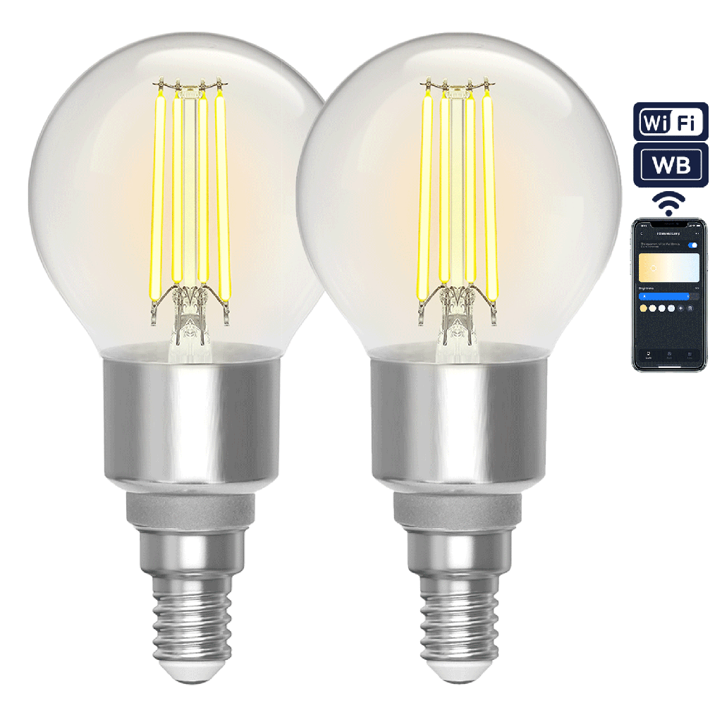 Slimme gloeilamp G45 CCT (2stuks) (WIFI + bluebooth)