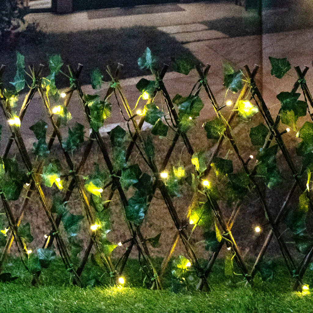 Namaakplanten op zonne-energie omheining klimop 2m+H0,4m 56LED