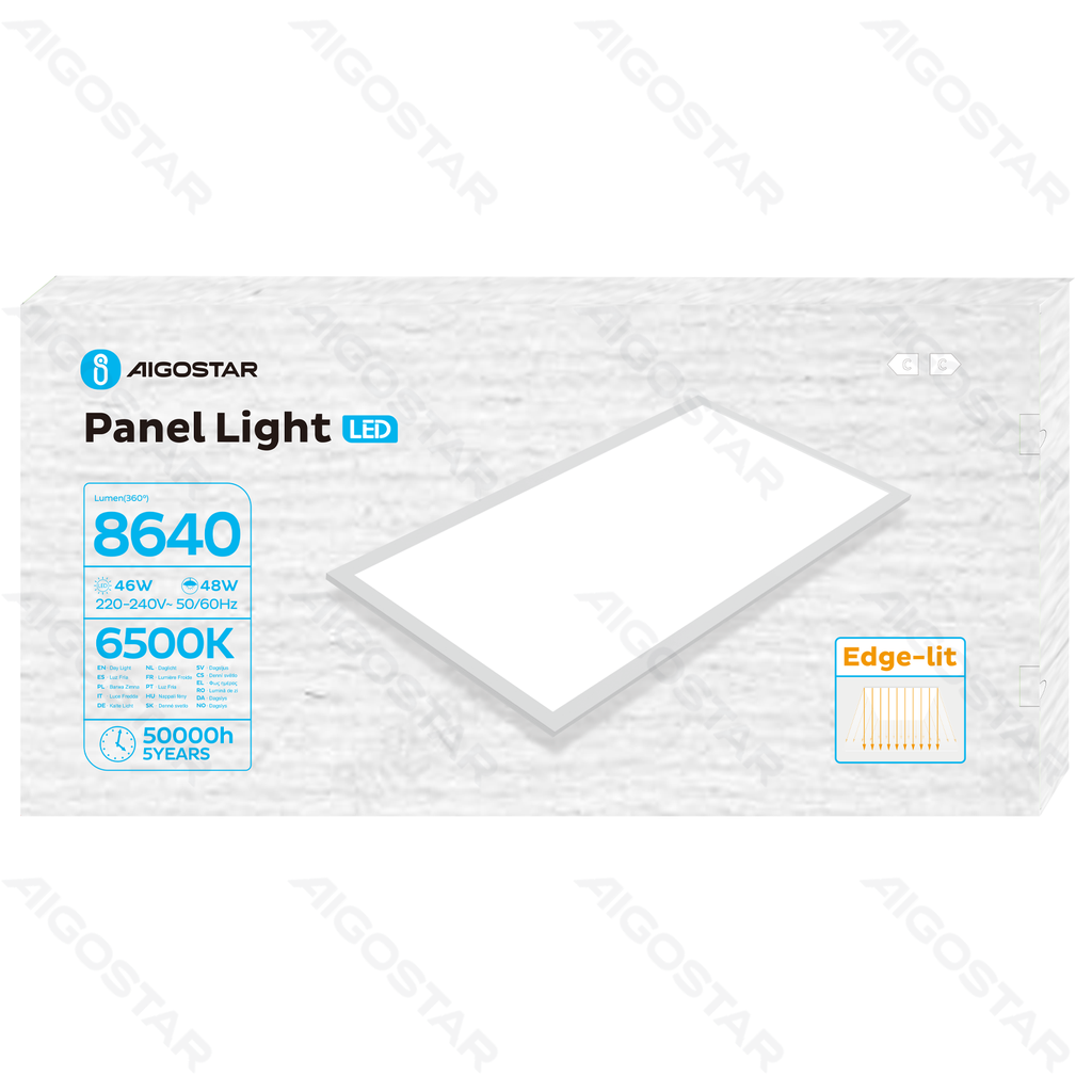 [B104062LD] Aigostar LED Paneelverlichting Edge-lit Daglicht Wit 48W 120x60cm