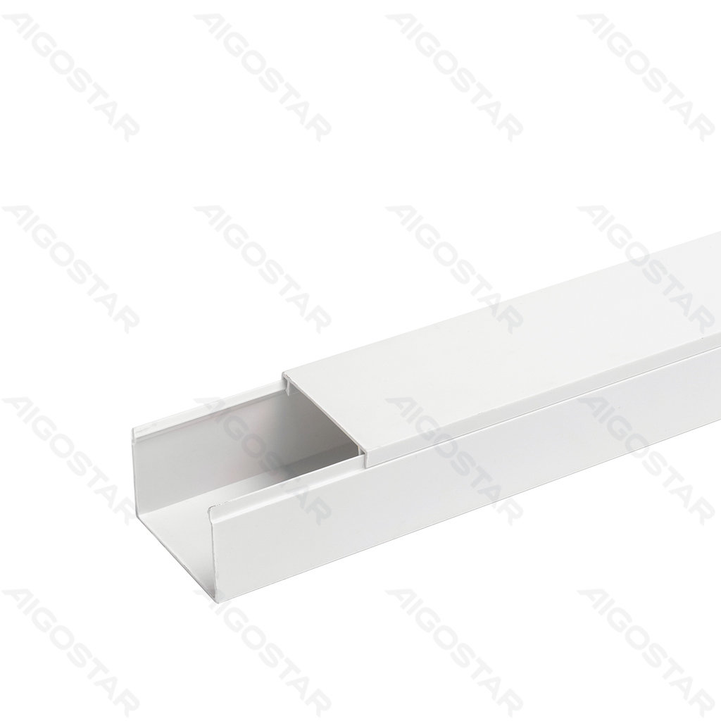 [B20104O9U] PVC white square trunking without adhesive backing L2000*W60*H40mm