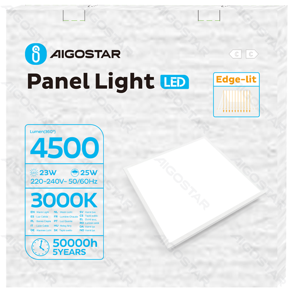 [B104062LE] LED-Paneel-Leuchte mit Kantenbeleuchtung 25w 4500lm 3000K UGR<19