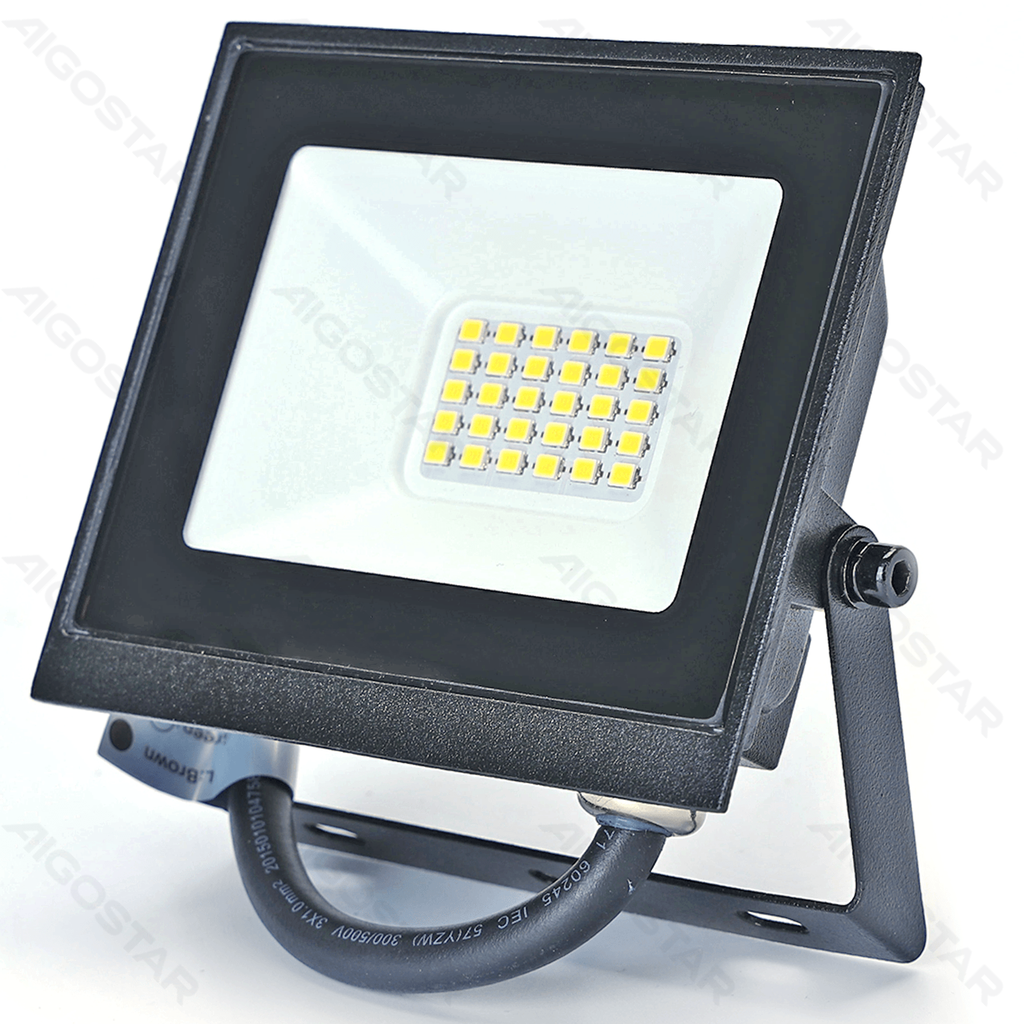 [B10202AAIU] Aigostar LED Flood light Glass shade Black 20W 4000K 22.5cm