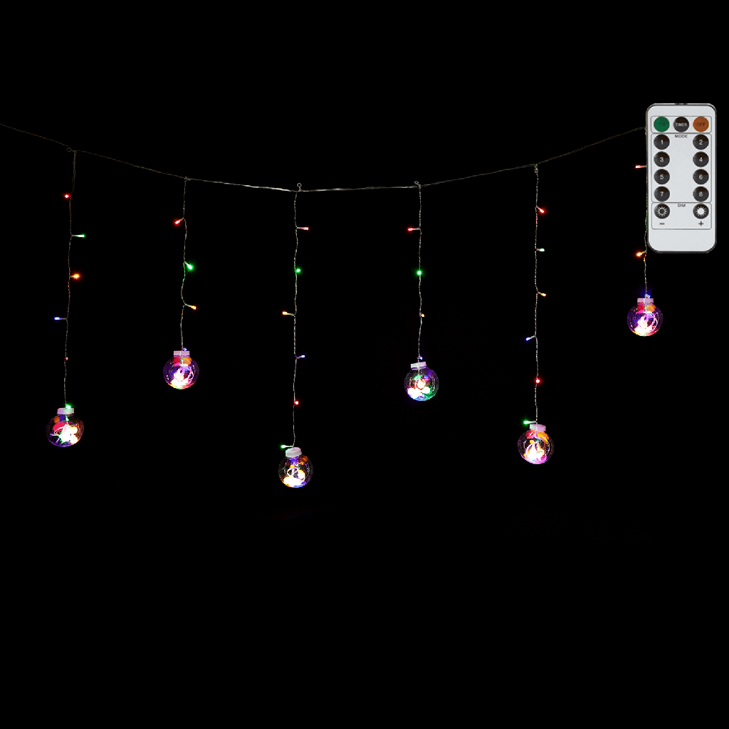 Serieel verbindbare laagspanning Ijspegel Wave Wensbal RGBY 3m+3m*0,6m 12 snoeren 12 strips IP44 Binnen/Buiten