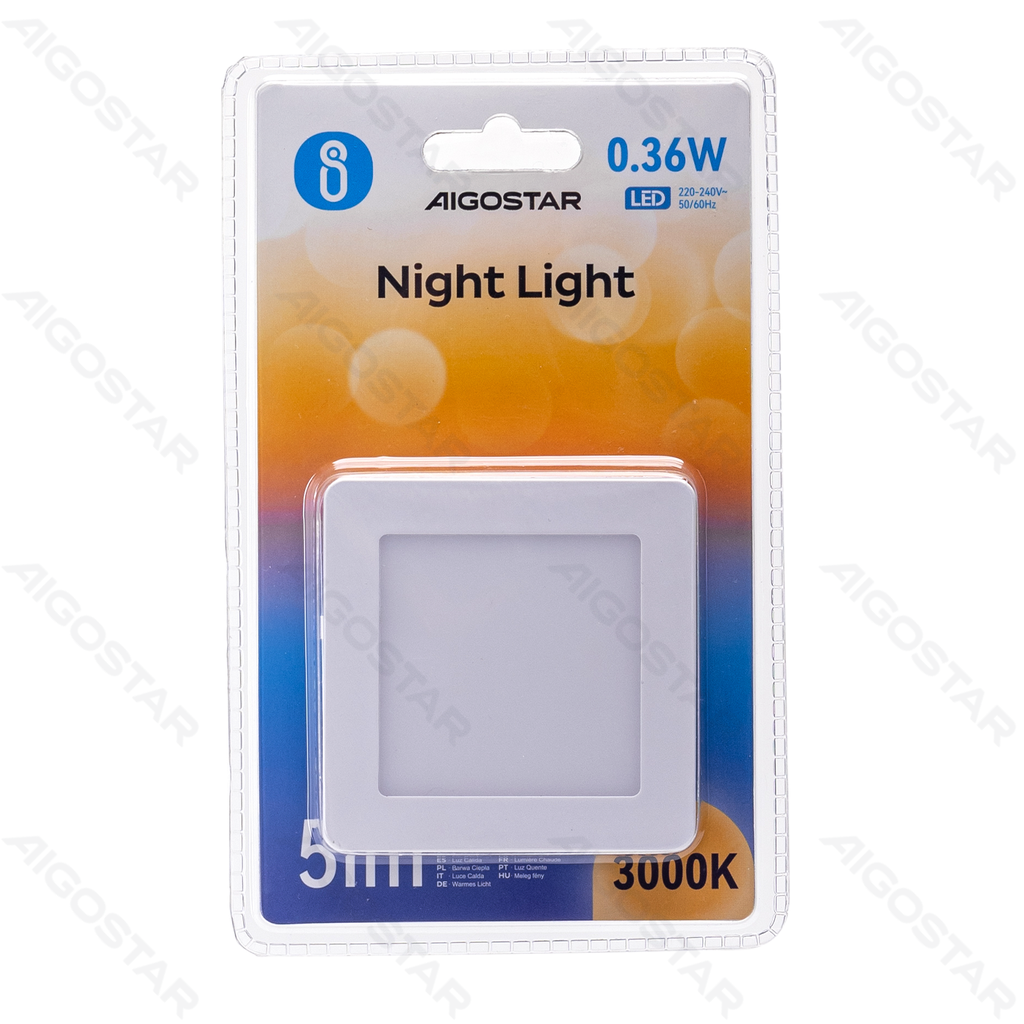 [B10308B9T] Aigostar LED Nachtlampje met Lichtgevoelige Sensor en 2 Dimniveaus