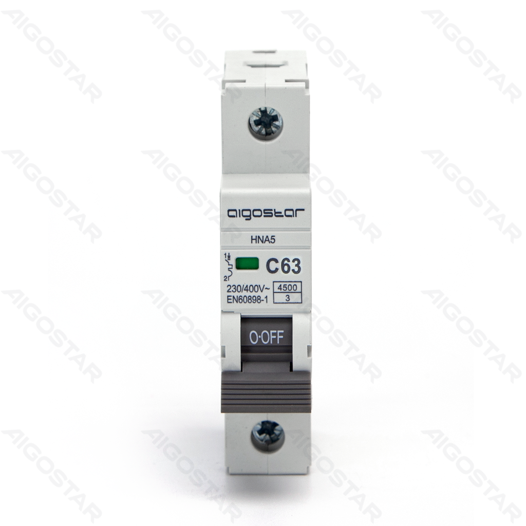 Miniatur-Leitungsschutzschalter 1P 63A C CURVE Grau