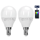 Bluetooth MESH G45 E14 6.5W RGB+CCT 2pcs with remote control
