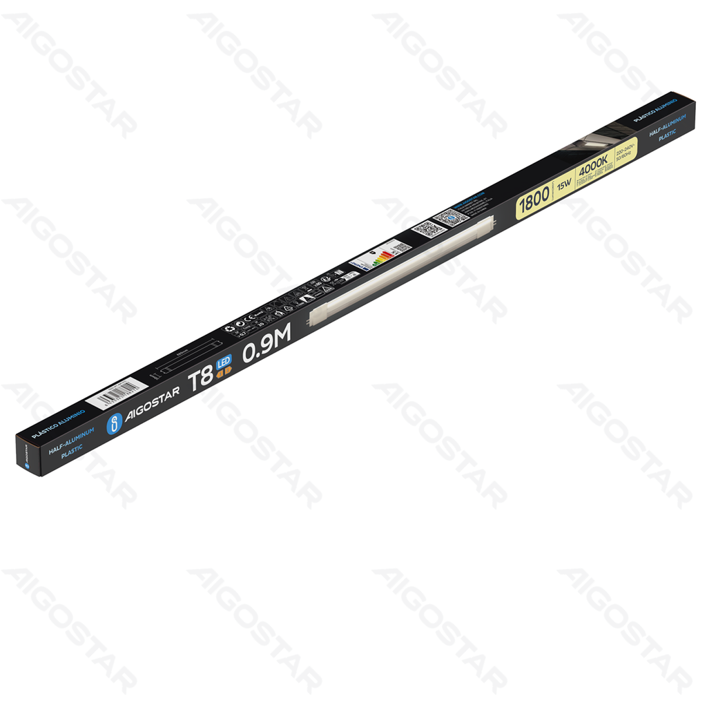 [B10111LBL] LED Half-aluminium Half-kunststof T8 Lichtbuis 0.9m 15W