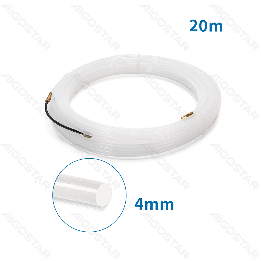 [B20104YGA] Aigostar Nylon Kabeltrekker Φ4mm x 20m Wit