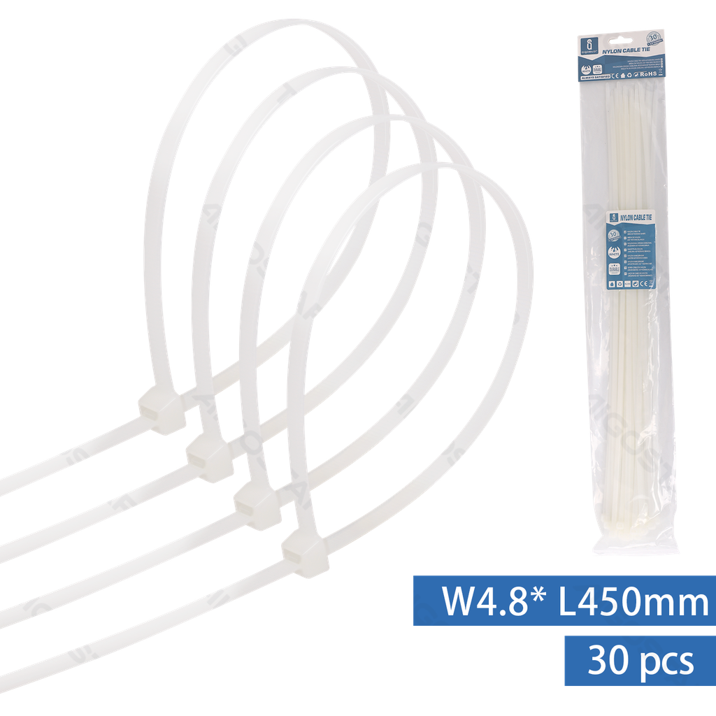 [B20104LSI] Nylon Kabelbinders (30st) W4.8*L450mm Wit