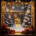 Hangertje in de vorm van een rendier dat werkt op batterijen met zuignap Warm wit IP20 Binnen