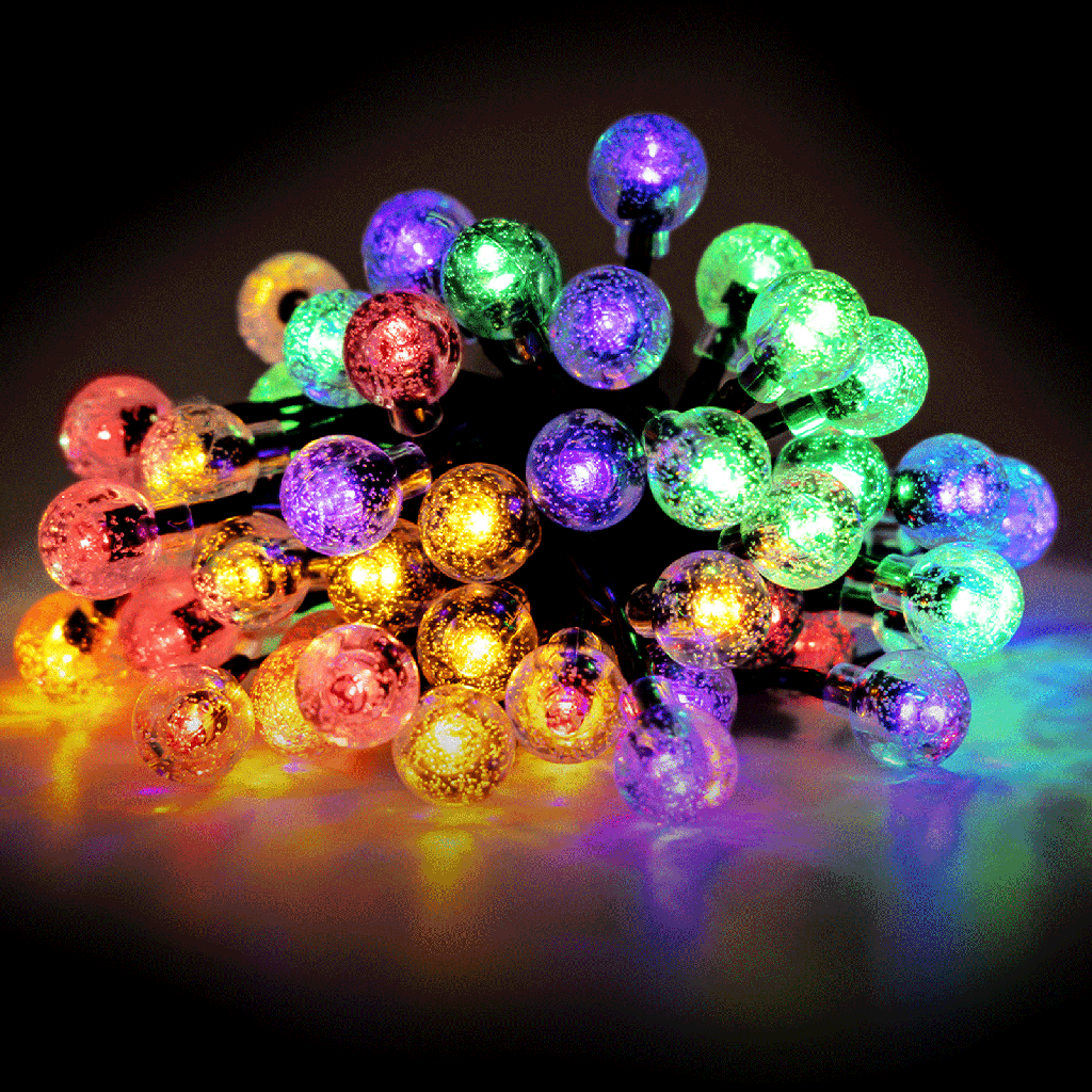 [B10202H8Y] LED-Solarblasen-Lichtkette RGBY