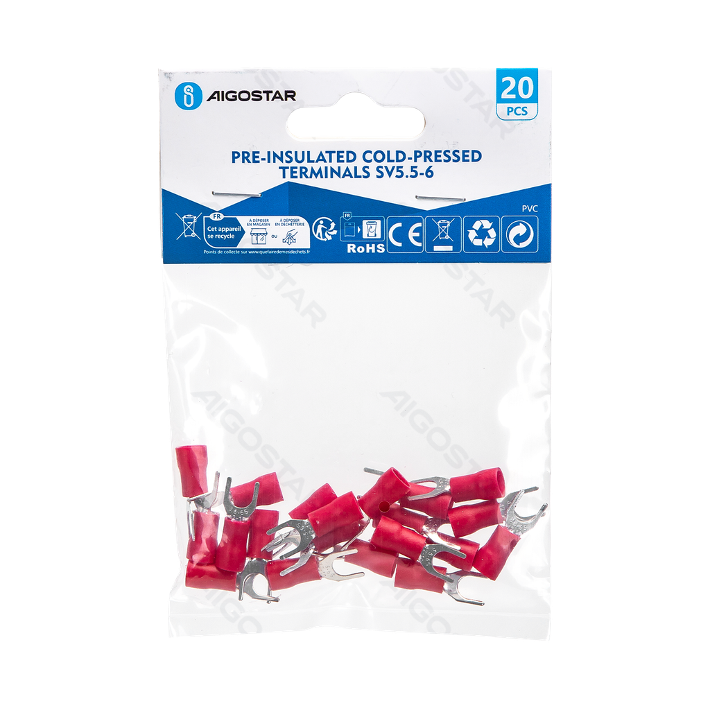 [B20104P4T] Pre-insulated 5-6 (20 pcs) red