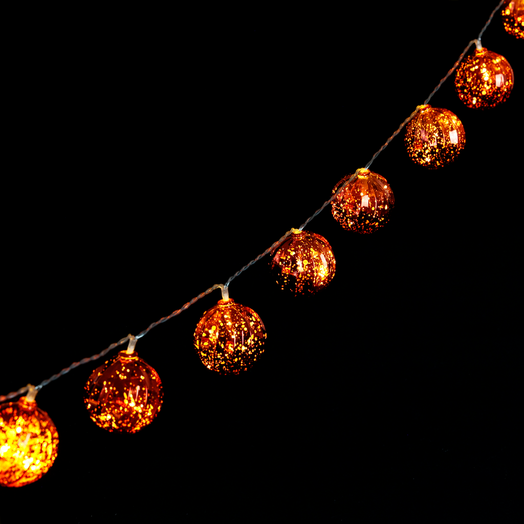 3AA Batterie Lichtschnur Weihnachtskugeln Rot Warm Weiß 2m IP44 Innen/Außen