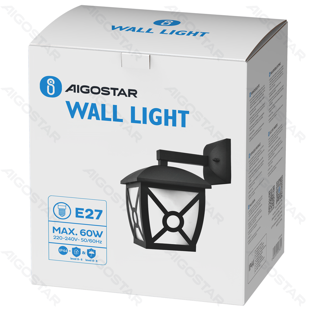 [B10304UVF] Vintage Wandlamp Zwart (Zonder Lichtbron) E27