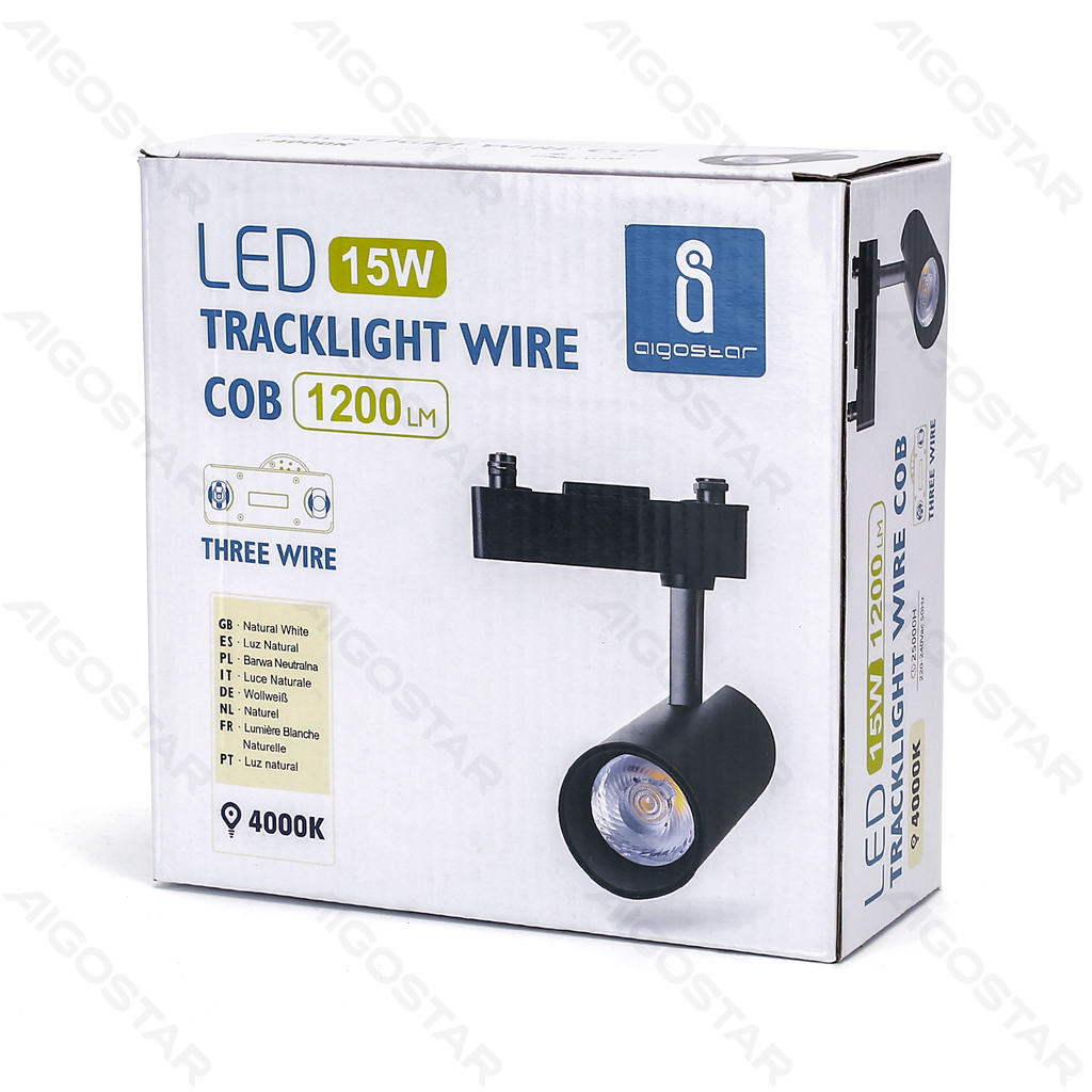 [B10403QKT] LED 3-wire track lighting black 15W