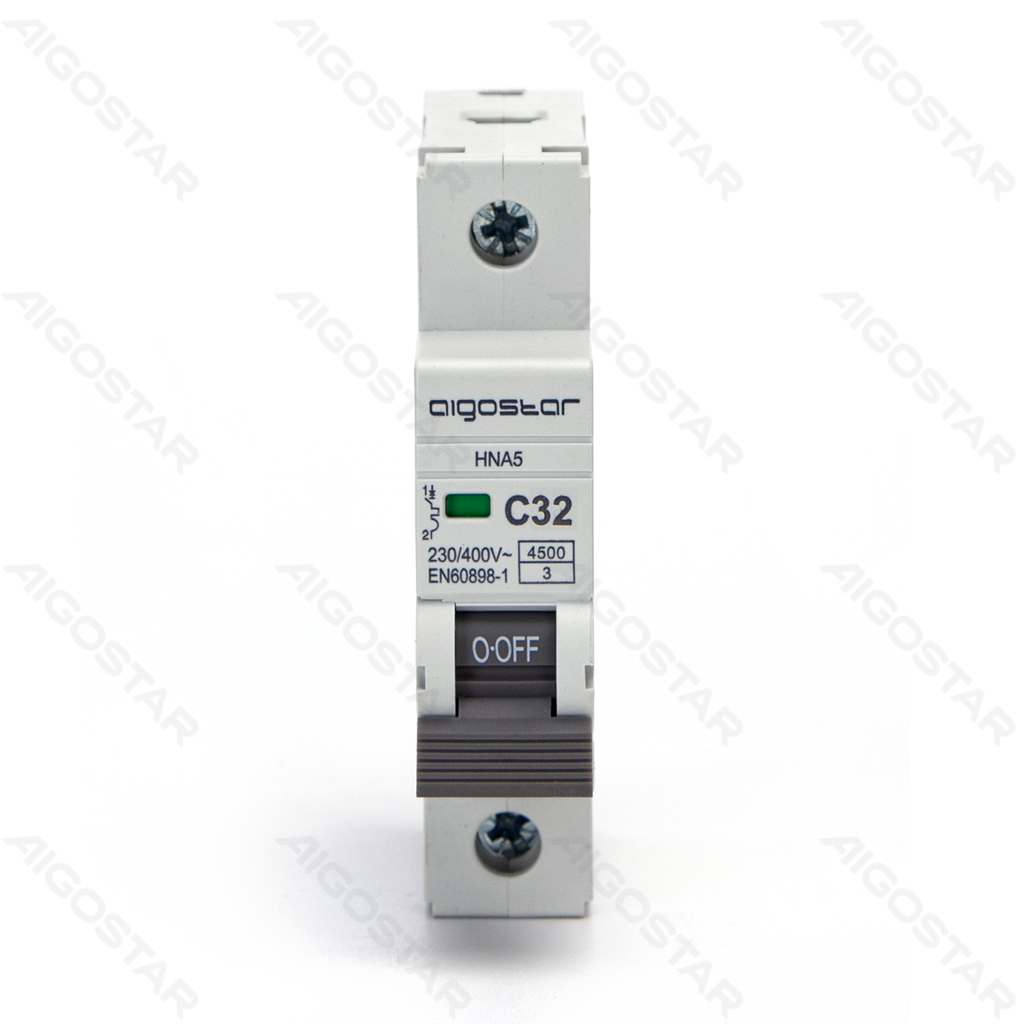 [B20201QDY] Aigostar Miniatuur stroomonderbreker 1P 32A C CURVE Grijs