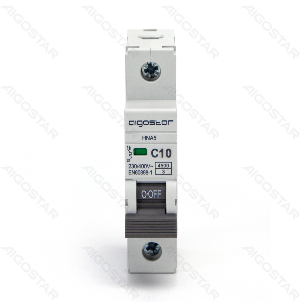 [B20201QDU] Aigostar Miniatuur stroomonderbreker 1P 10A C CURVE Grijs