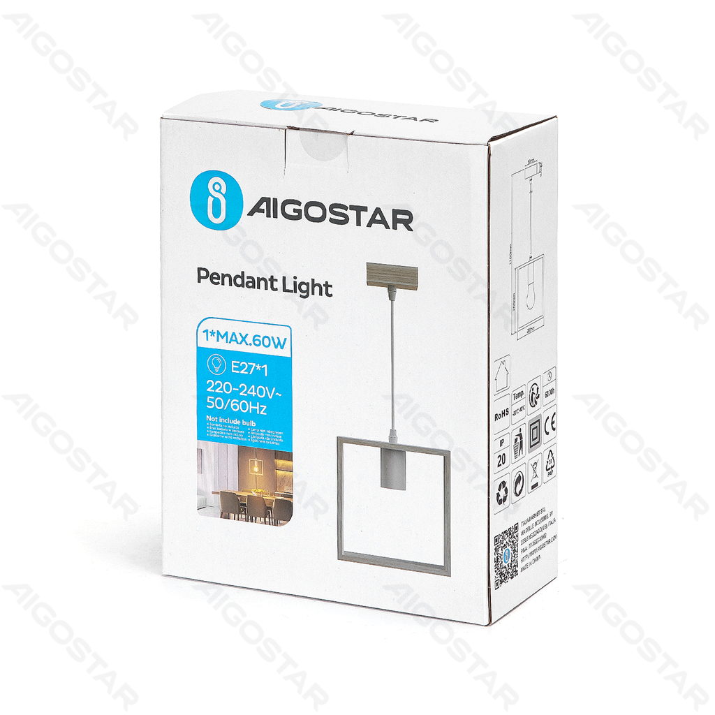 Aigostar Houten Hanglamp (Zonder Lichtbron) E27
