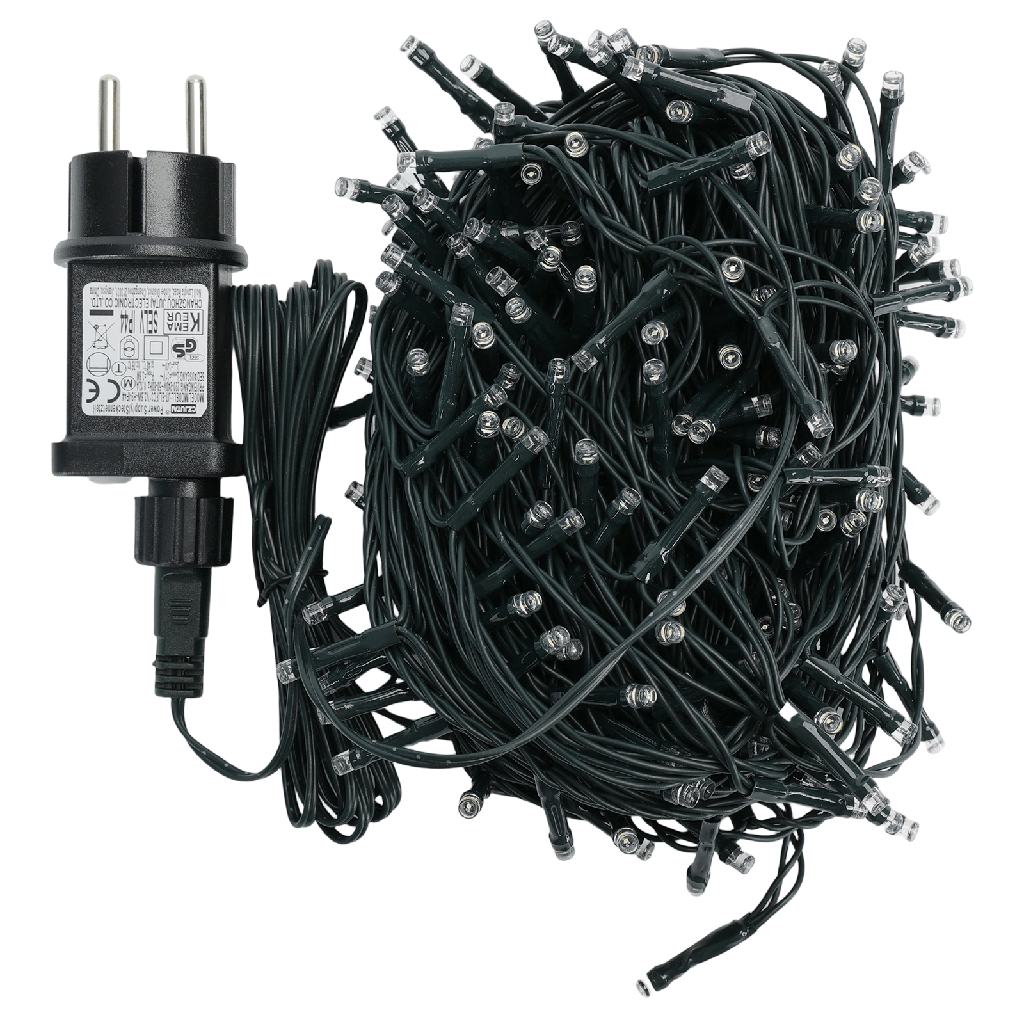 [B10303ABNB] Niedervolt-Lichterkette flach, Kaltes Weißt, 20m IP44, Innenbereich&Außenbereich