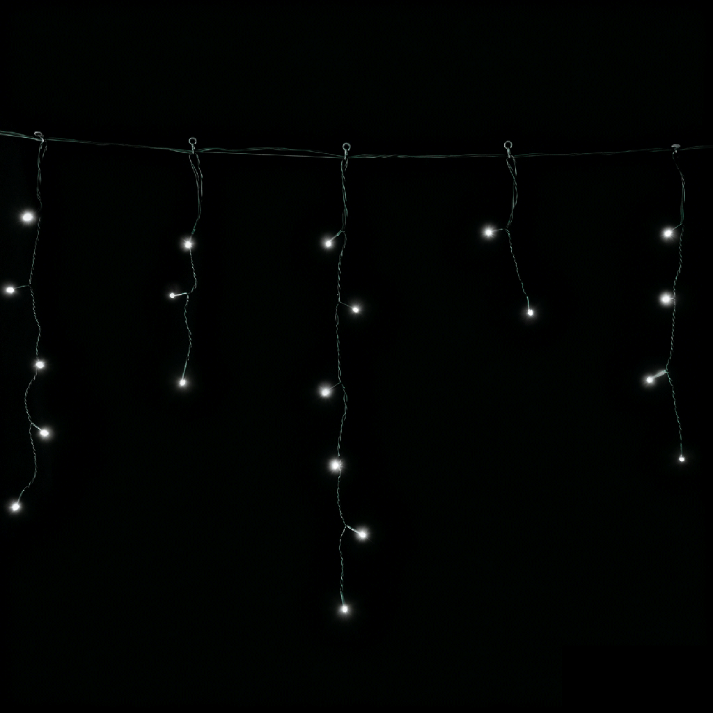 Flat icicle light strip (wavy) solar powered Cold white 3m+5m*0.6m 25 strips