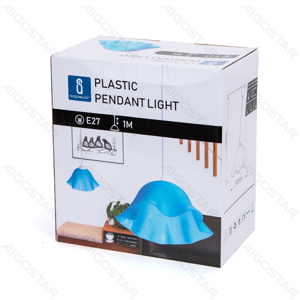 Aigostar Kunststof Hanglamp (Zonder Lichtbron) Blauw E27