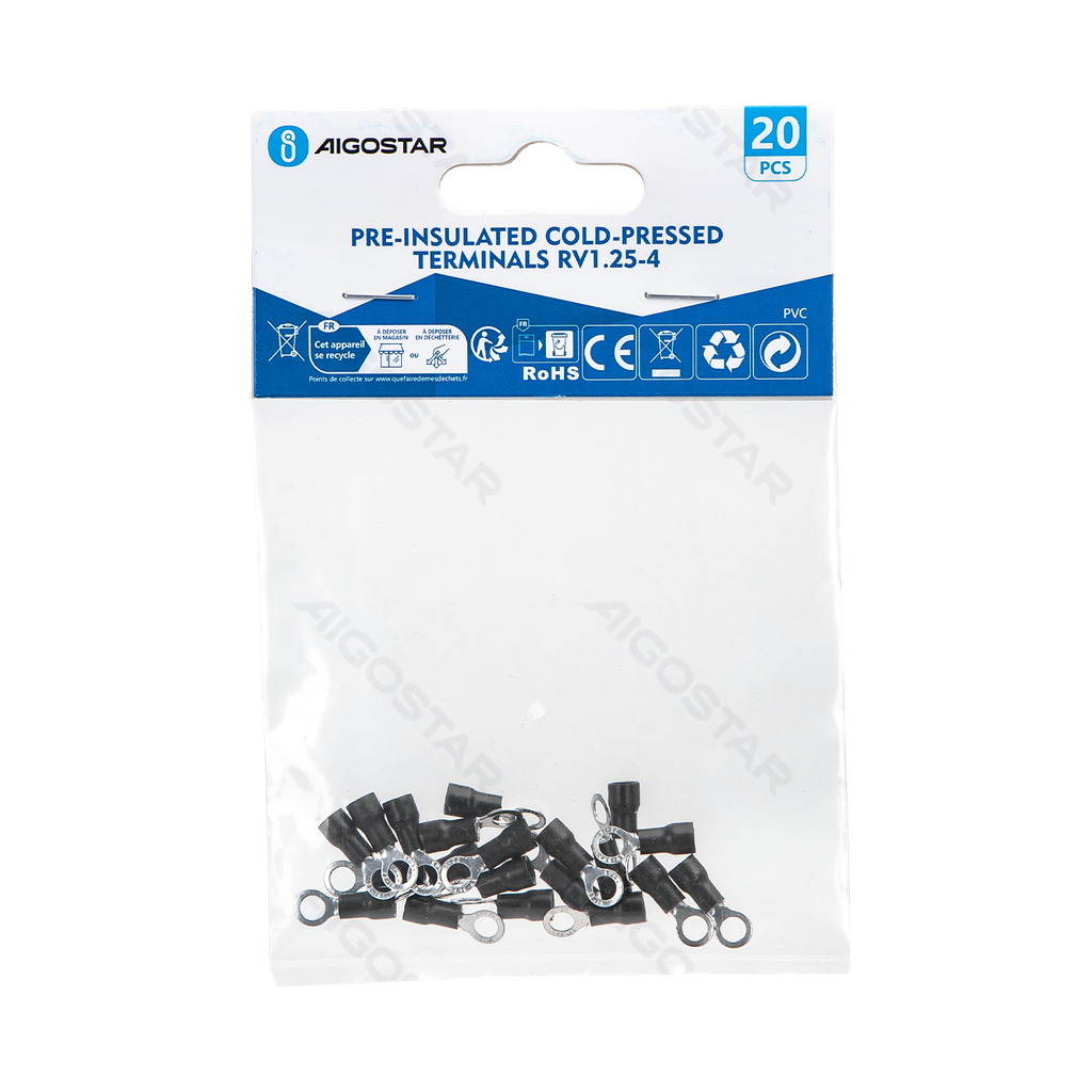 [B20104P46] Pré-isolé 25-4 (20 pcs) noir