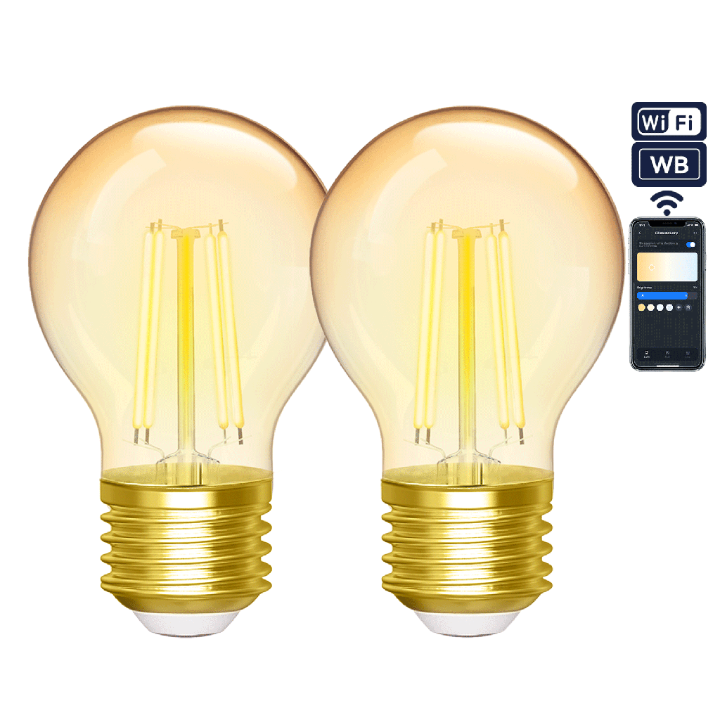 [S10201C4L] Intelligente Glühbirne G45 CCT (2 Stück) (WIFI + bluebooth)