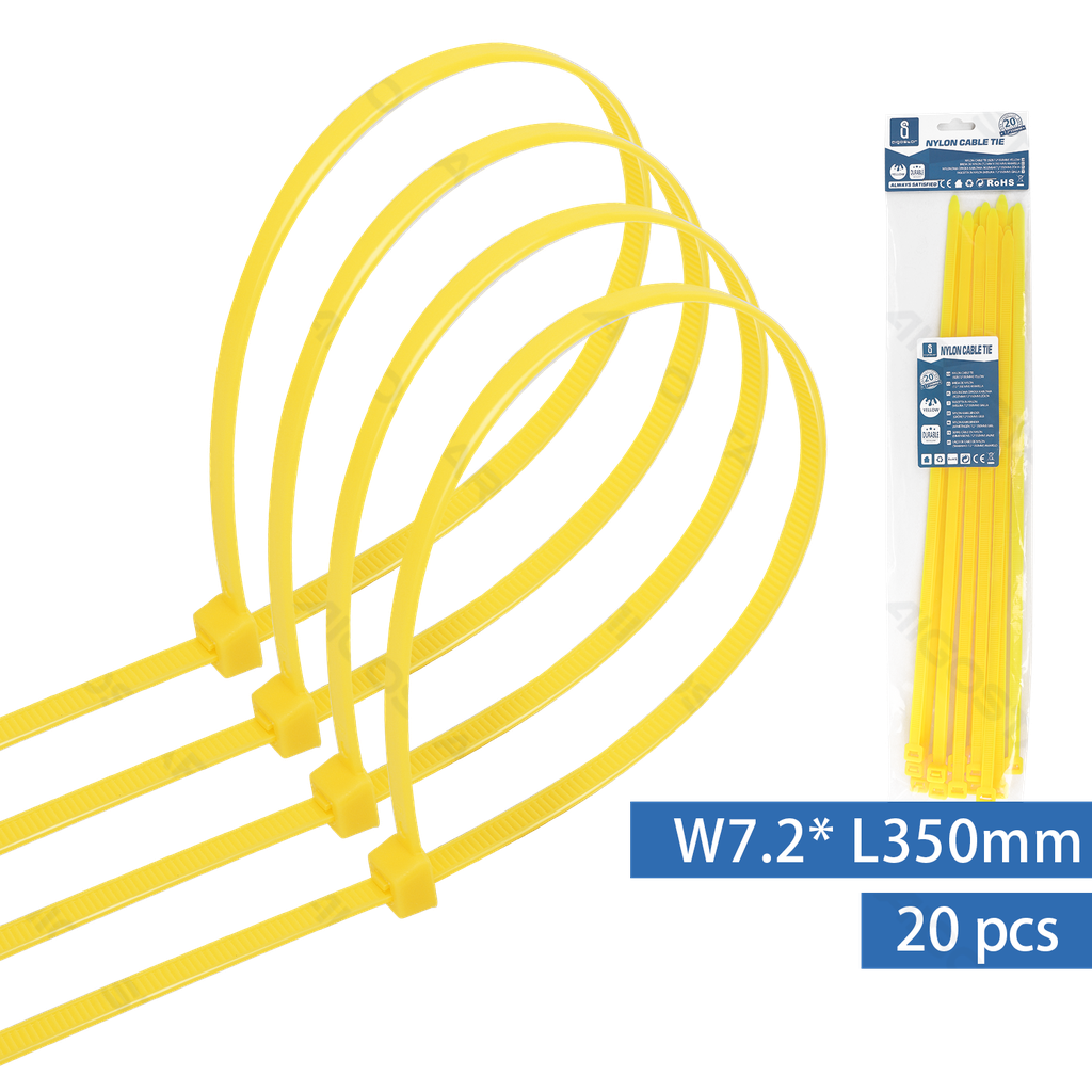 [B20104LQV] Nylon Kabelbinders (20st) W7.2*L350mm Geel